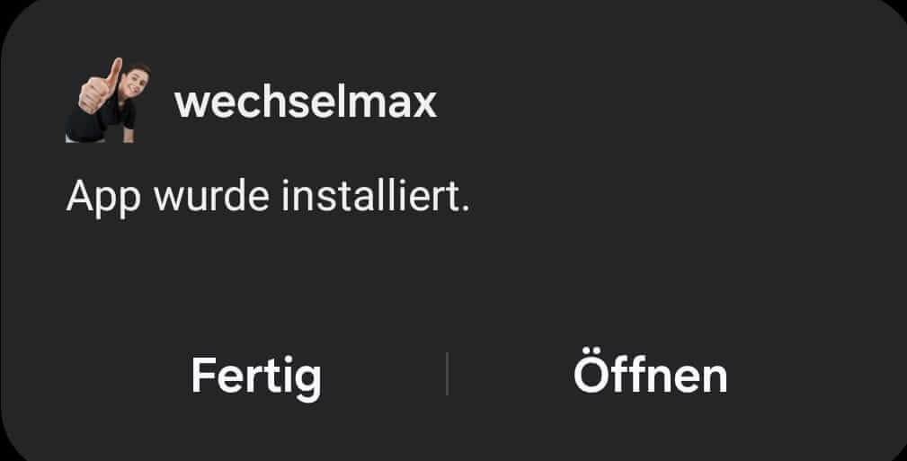 APP wurde installiert